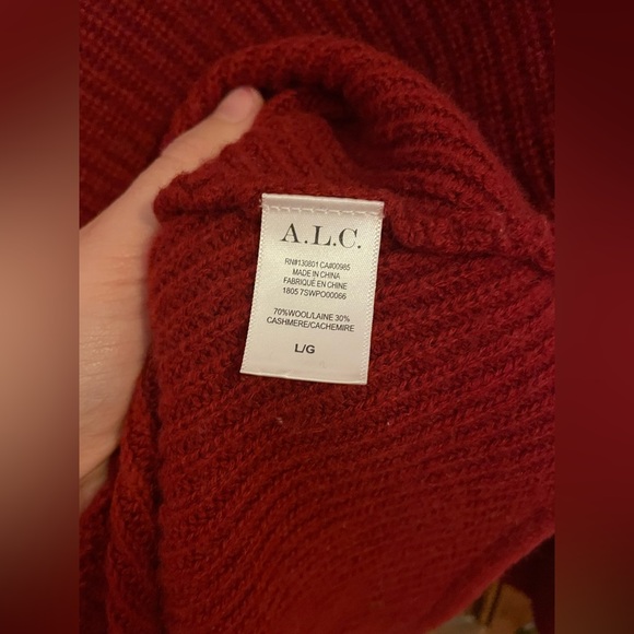 A.L.C Wool Cashmere Asymmetrical Sweater - Picture 3 of 8